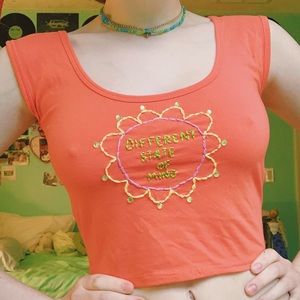 handmade coral crop top